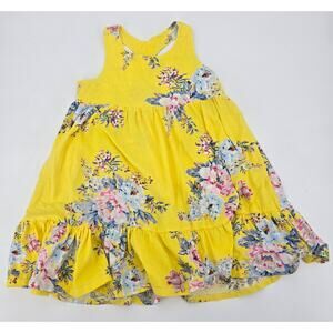 Joules Coquette Yellow Floral Ruffle Sun Dress